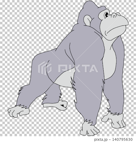 手書き動物イラスト☆ゴリラ 手書き動物イラスト☆ゴリラ 140795630