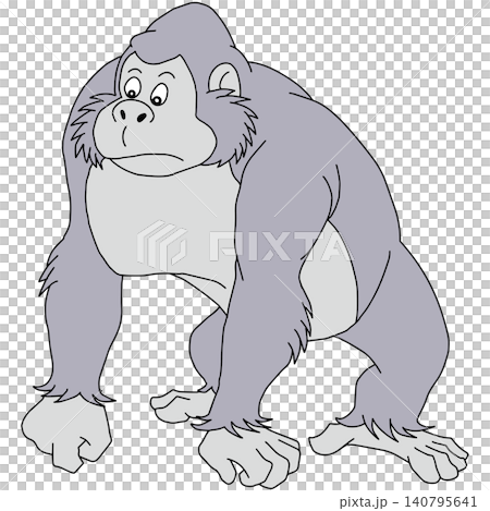 Hand-drawn animal illustration ☆ Gorilla Hand-drawn animal illustration ☆ Gorilla 140795641