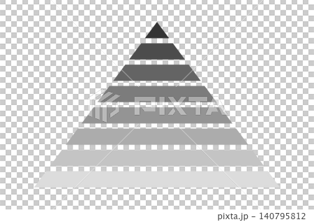 モノトーンの8階層ピラミッド図 モノトーンの8階層ピラミッド図 140795812