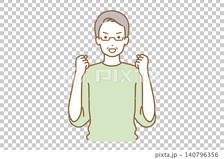 ガッツポーズをする男性 ガッツポーズをする男性 140796356