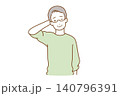 照れる表情の男性 140796391