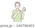 スマホを指さす女性 140796403