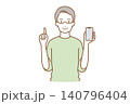 スマホを持って説明する男性 140796404