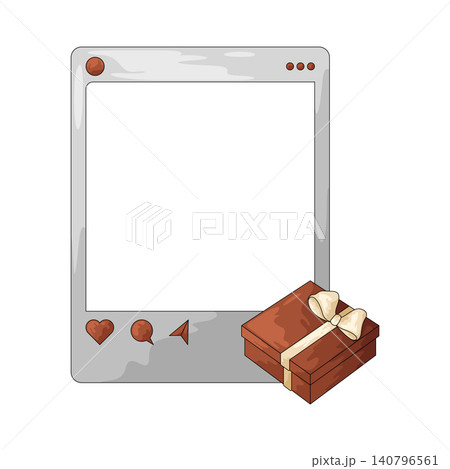 Illustration of Romantic Valentine's Day Social Media Frame 140796561