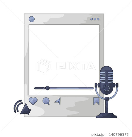 Illustration of Podcast Promotion Social Media Frame Illustration of Podcast Promotion Social Media Frame 140796575
