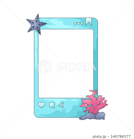 Illustration of Ocean Wonders Social Media Frame 140796577