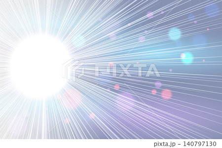 Abstract radial systems lines with light on white background. Science technology concept. 140797130