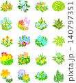 色とりどりの植物を集めた癒しのイラストセットです。 140797351