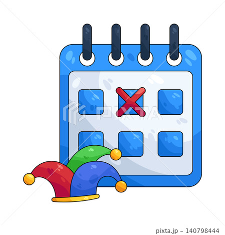 Illustration of calendar with an X mark 140798444