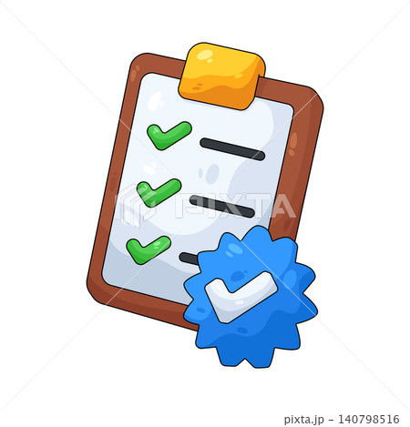 Illustration of checklist with checkmark Illustration of checklist with checkmark 140798516