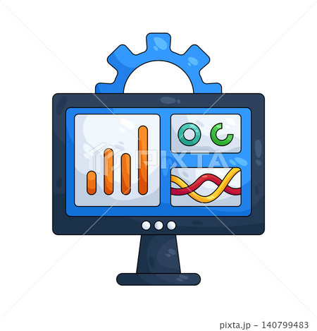 Illustration of dashboard analysis monitor 140799483