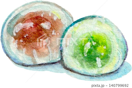 水彩で描いた水饅頭 水彩で描いた水饅頭 140799692