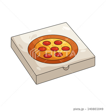 Illustration of pizza box Illustration of pizza box 140801049