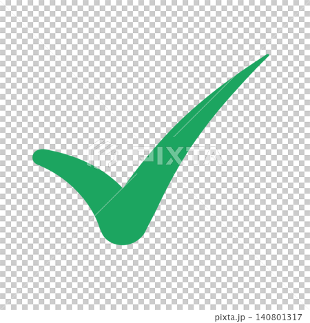 Simple checkmark icon illustration: Green 007 Simple checkmark icon illustration: Green 007 140801317