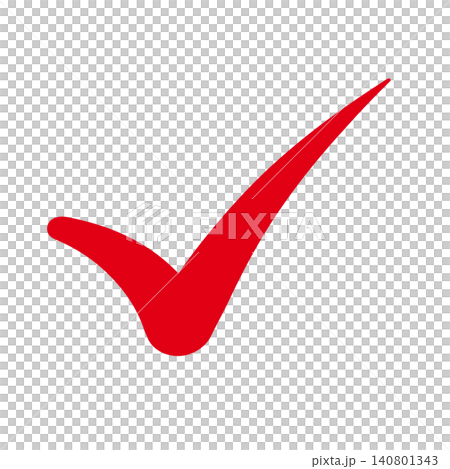 Simple checkmark icon illustration: Red 008 Simple checkmark icon illustration: Red 008 140801343