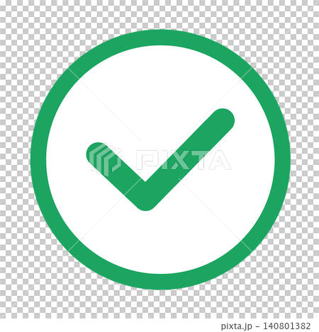 Simple checkmark icon illustration: Green 010 Simple checkmark icon illustration: Green 010 140801382