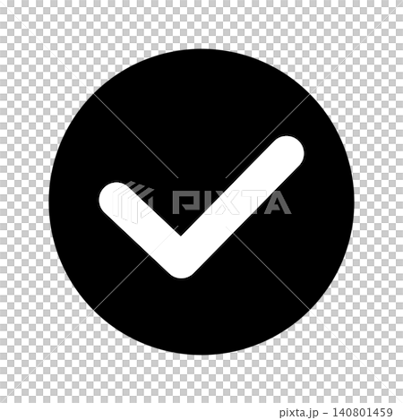 チェックマークのシンプルなアイコンイラスト012 チェックマークのシンプルなアイコンイラスト012 140801459