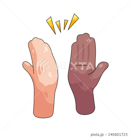 Illustration of high five Illustration of high five 140801725