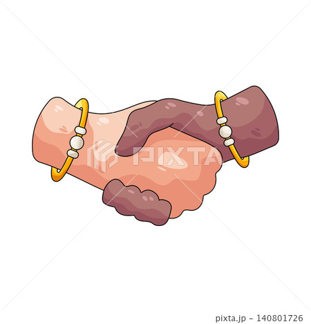 Illustration of handshake Illustration of handshake 140801726