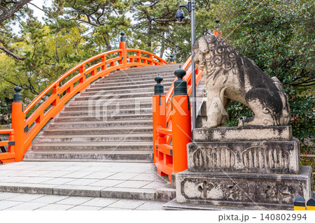 大阪市住吉区　住吉大社　反橋（太鼓橋）　航海の神、港の神 140802994