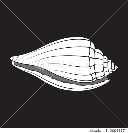 Minimalist Seashell Silhouette Vector Illustration 140803117