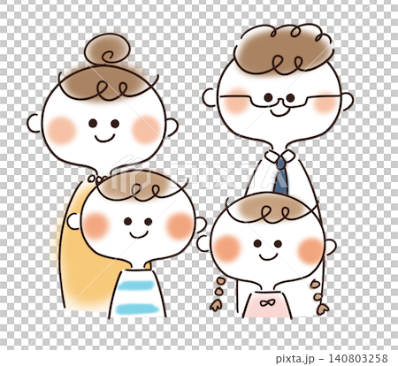 家庭溫馨的手繪插圖 家庭溫馨的手繪插圖 140803258