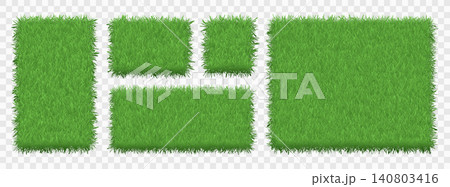 Set of banners with a juicy grass texture on a white background. Set of banners with a juicy grass texture on a white background. 140803416