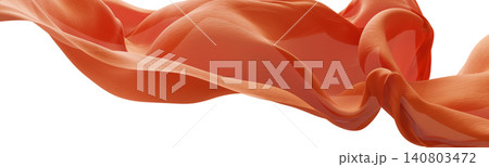 Luxury orange sheer pleated chiffon fabric flowing isolated on white background 3D render Luxury orange sheer pleated chiffon fabric flowing isolated on white background 3D render 140803472