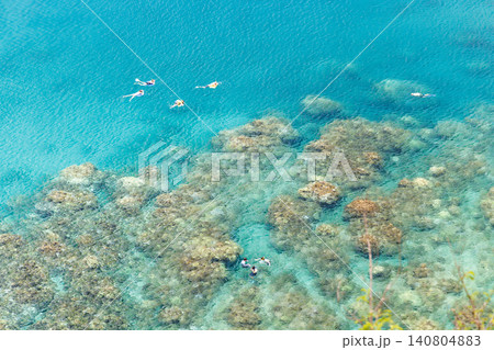 Snorkeling in Hawaii from cliff view Snorkeling in Hawaii from cliff view 140804883