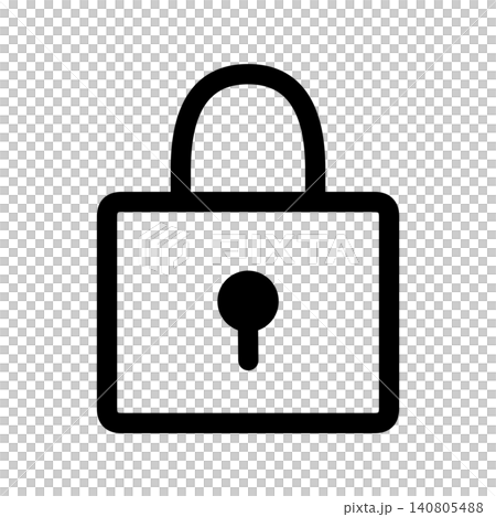 閉合掛鎖的線條藝術圖標 閉合掛鎖的線條藝術圖標 140805488
