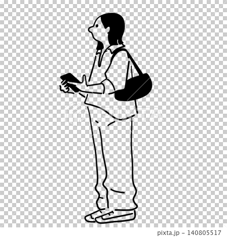 A stylish woman standing in a pose. A stylish woman standing in a pose. 140805517