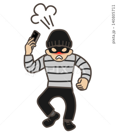 スマホを手に持って怒る詐欺師 スマホを手に持って怒る詐欺師 140805711