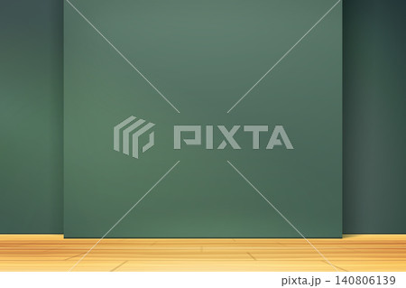 green empty wall with wooden floor stage green empty wall with wooden floor stage 140806139
