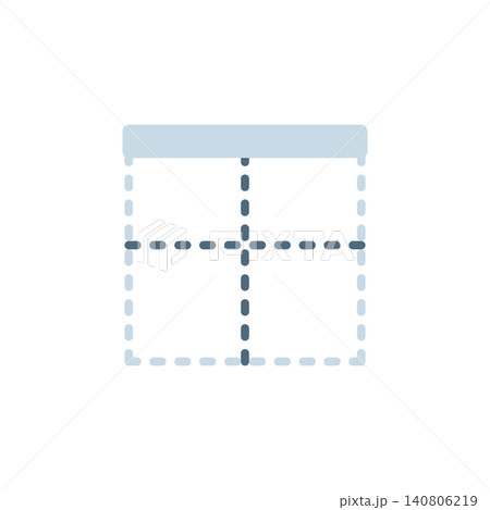 Top border icon for adding frame line at top edge. Upper line square symbol for table formatting or document application. Icon design flat style Top border icon for adding frame line at top edge. Upper line square symbol for table formatting or document application. Icon design flat style 140806219