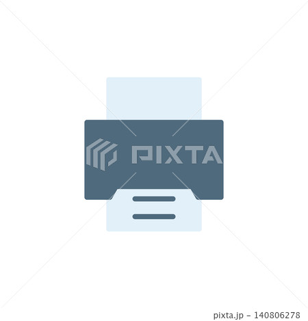 Print document icon for application printing feature. Paper with printer symbol for software interface, office tool, or file menu design. Icon design flat style Print document icon for application printing feature. Paper with printer symbol for software interface, office tool, or file menu design. Icon design flat style 140806278
