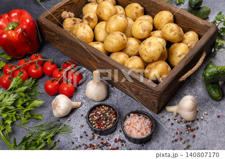 Fresh vegetables and ingredients preparing for cooking Fresh vegetables and ingredients preparing for cooking 140807170