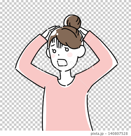 拿著她的頭的婦女的例證 拿著她的頭的婦女的例證 140807528