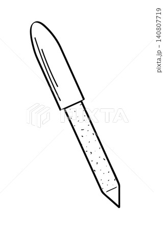 Hand drawn doodle style nail file icon. Vector illustration of manicure tools, cosmetic procedures. Isolate on a white background. Hand drawn doodle style nail file icon. Vector illustration of manicure tools, cosmetic procedures. Isolate on a white background. 140807719