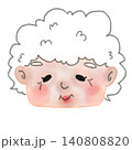お化粧をして笑顔のおばあちゃんのイラスト 高齢者の美容やおしゃれ・若々しいシニア素材 背景透過PNG 140808820