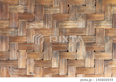 Close up of brown color wooden weave texture background Close up of brown color wooden weave texture background 140808934