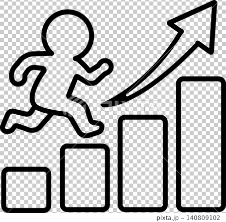 Business pictogram: Growth, Step Up, Upward Trend, Icon, Illustration Business pictogram: Growth, Step Up, Upward Trend, Icon, Illustration 140809102