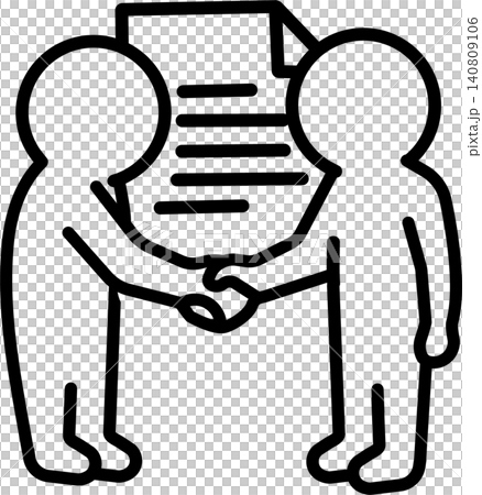 Business pictograms: Contract, handshake, agreement, partnership, icon, illustration. Business pictograms: Contract, handshake, agreement, partnership, icon, illustration. 140809106