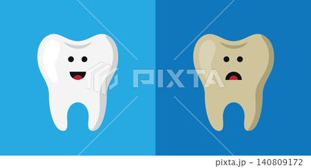 healthy and unhealthy cute tooth characters vector illustration healthy and unhealthy cute tooth characters vector illustration 140809172