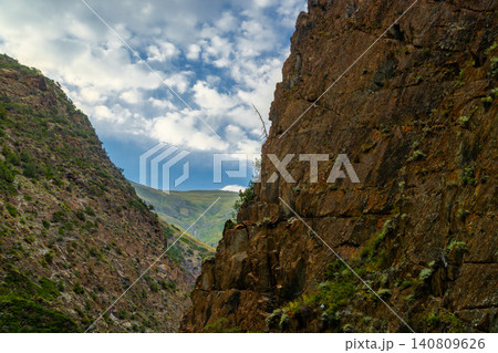 Scenic view of mountains in Kyrgyzstan during sunset Scenic view of mountains in Kyrgyzstan during sunset 140809626