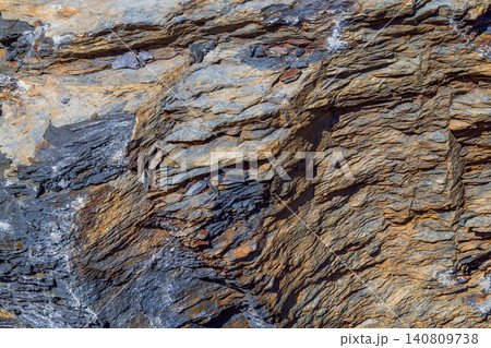 Close-up of Layered Rock Texture in Kyrgyzstan 140809738