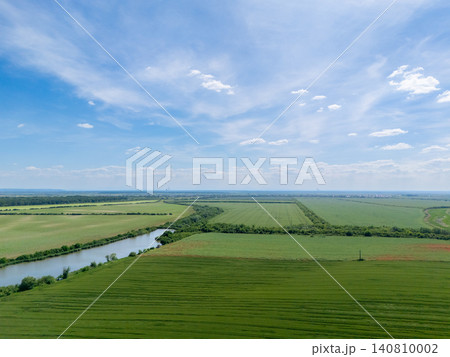 Aerial view of agricultural field. Aerial view of agricultural field. 140810002