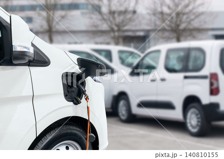 Electric delivery van with electric vehicles charging station. 140810155