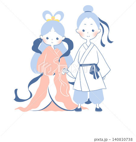七夕のイラスト 織姫と彦星 七夕のイラスト 織姫と彦星 140810738