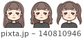 色々な髪型の女の子の上半身のイラストセット 140810946