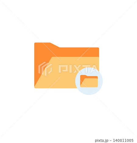 Sub folder icon for nested directory inside parent folder. Folder with smaller folder symbol for file management interface. Icon design flat style Sub folder icon for nested directory inside parent folder. Folder with smaller folder symbol for file management interface. Icon design flat style 140811005
